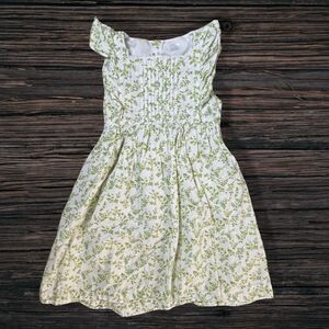Edgehill Collection Green Floral Pintuck Cotton Dress Girls 6X Cottagecore